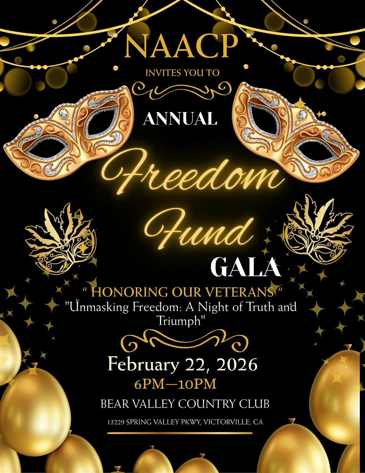 Freedom Fund Gala, 21 February | Event in Victorville | AllEvents