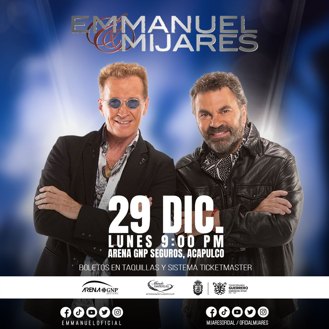 Emmanuel and Mijares Acapulco Tickets, 29 December | Event in Acapulco | AllEvents