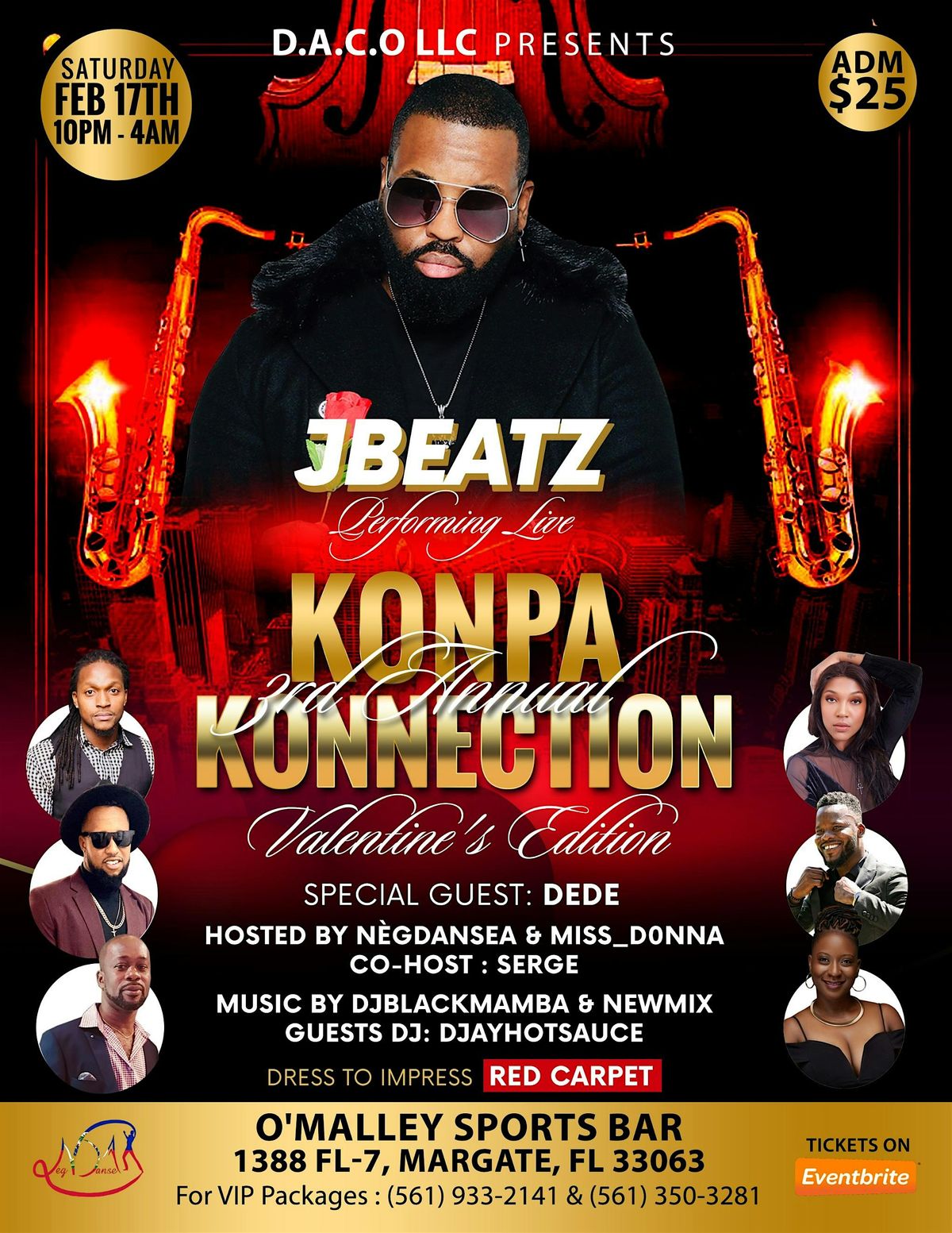 Konpa Konnection VDay Edition ( JBEATZ ), O'Malley's Sports Bar, Margate, February 17 to