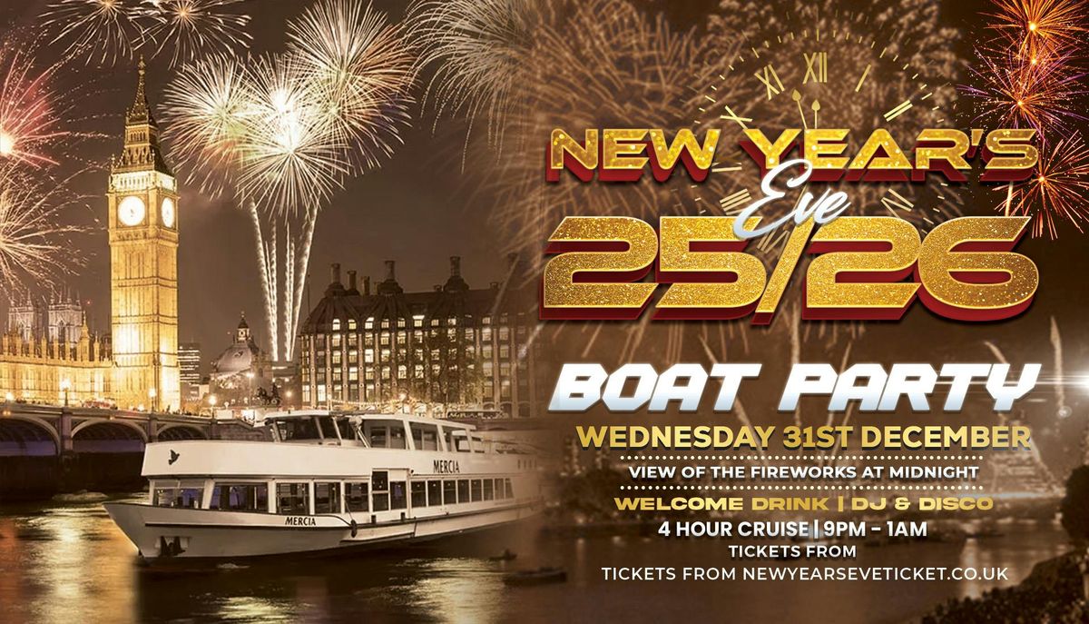 New Years Eve London 2025/26 | Fireworks View Thames Boat Party, 31 December | Event in London | AllEvents