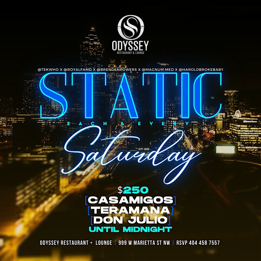 Static Saturdays @odysseyloungeatl, Odyssey Lounge, Atlanta, 4 May to ...