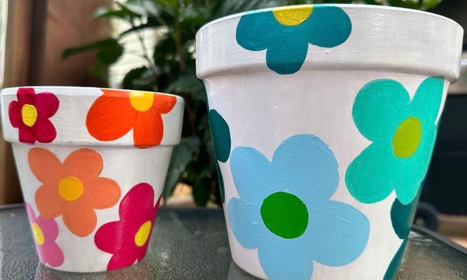 Paint your flower pot paint night at Berkley Beer company in Taunton