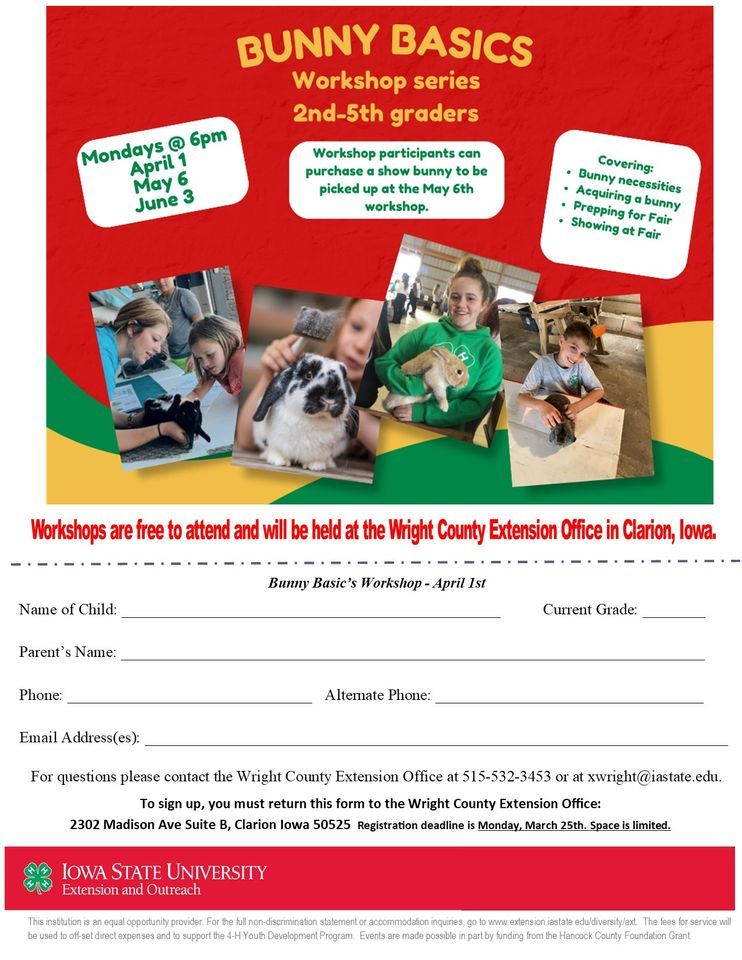 Bunny Basics 2302 Madison Avenue, Suite B, Clarion, IA