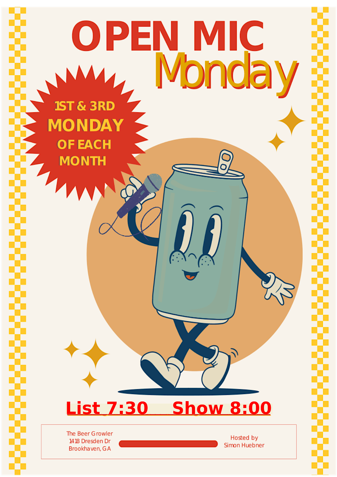 Open Mic Monday, The Beer Growler, Brookhaven, November 20 2023