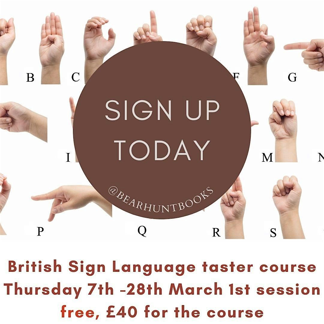 BSL taster session, Bear Hunt Books and toys, Bebington, 7 March 2024