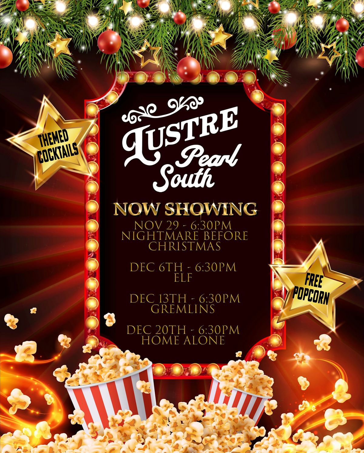 Christmas Movie Nights at Lustre Pearl South, Lustre Pearl South