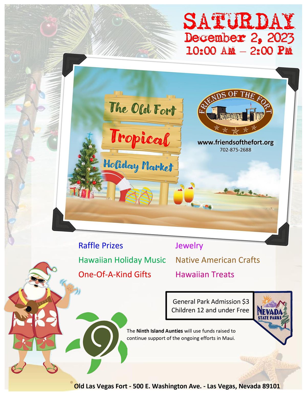 Tropical Holiday Market, Old Las Vegas Fort, 2 December 2023 AllEvents.in