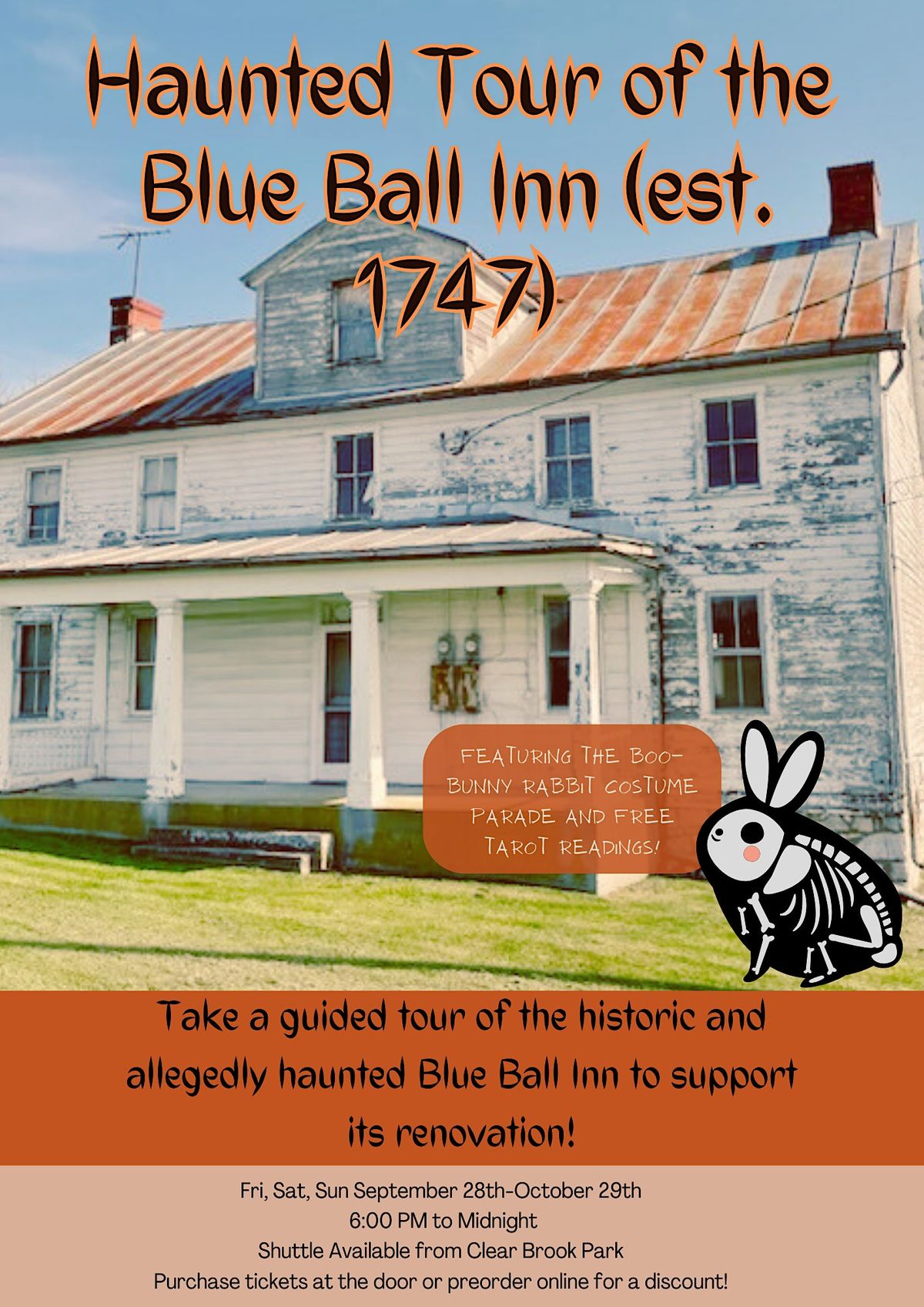 Haunted Tour of the Historic Blue Ball Inn, The Blue Ball Inn, Clear ...