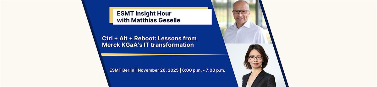 Ctrl + Alt + Reboot: Lessons from Merck KGaA’s IT transformation, 26 November | Event in Berlin | AllEvents