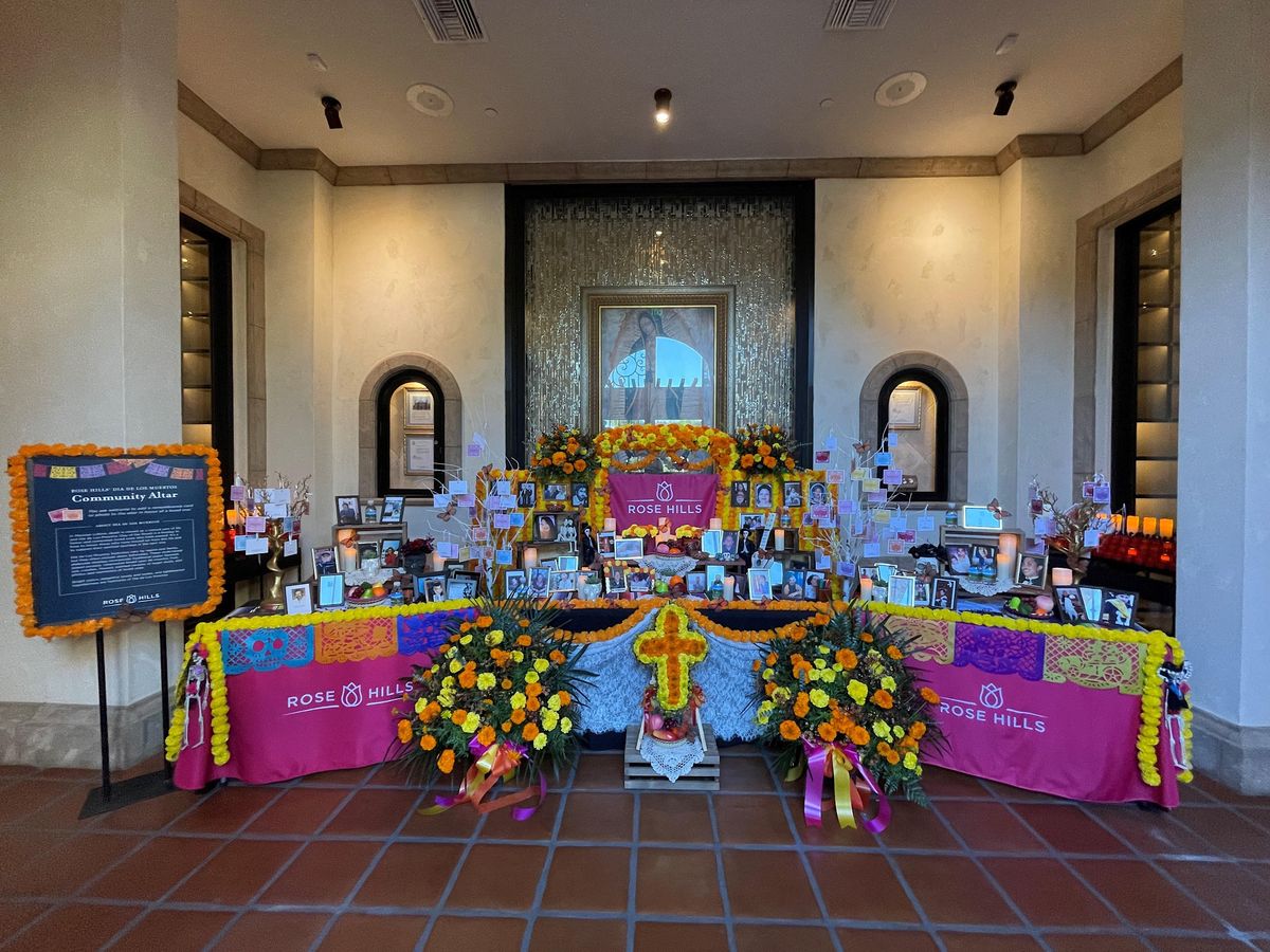 Reese's, valentines snack size peanut butter hearts candy, 10.2 oz Rose Hills Dia De Los Muertos Community Altar, Rose Hills Memorial Park