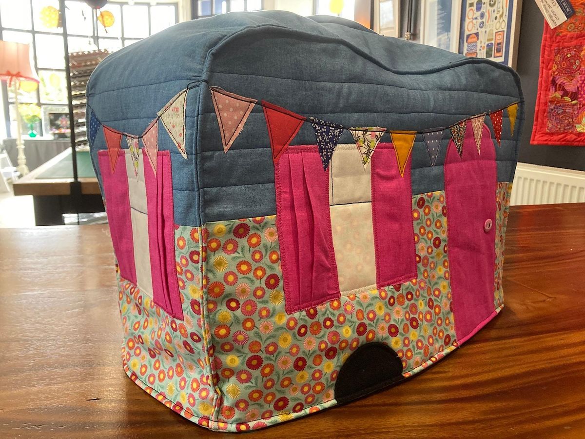 Caravan Sewing Machine Cover, Blue House Fabrics, Ystradgynlais, 8 June