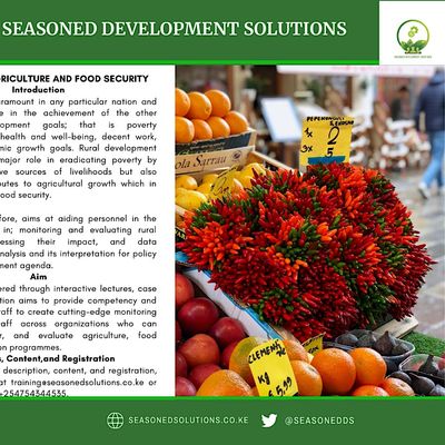 Monitoring and Evaluating Agriculture Food Security and Nutrition Programs