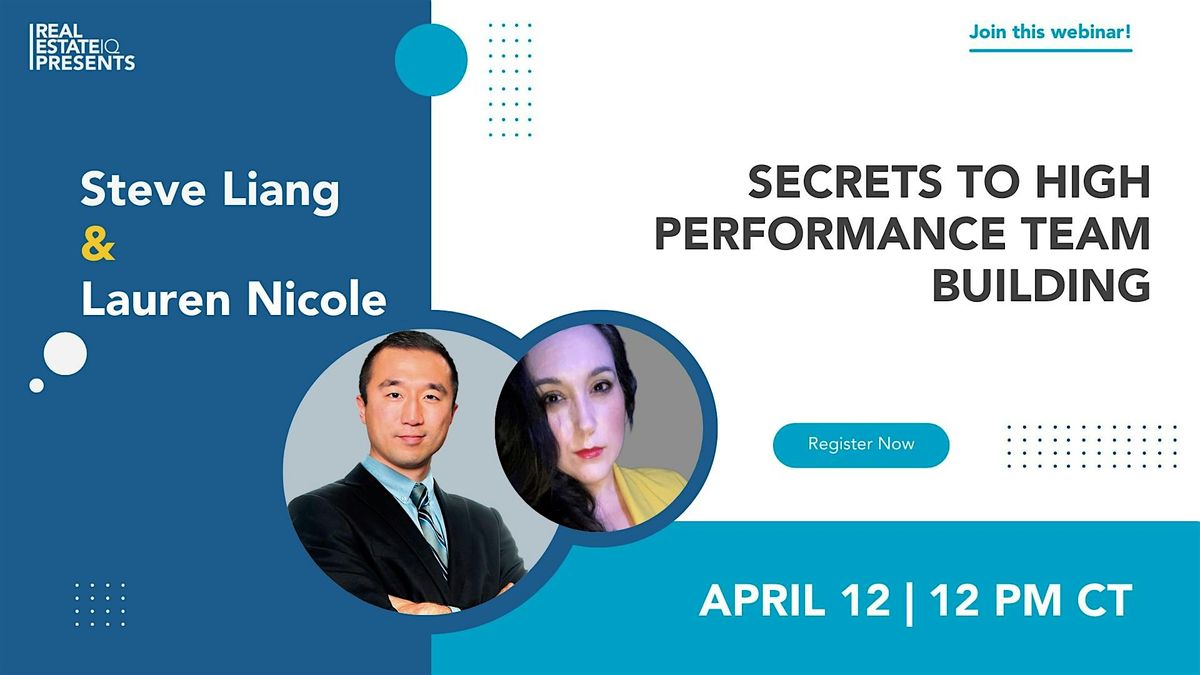 Secrets to high performance team building, April 12 2024 | Online Event ...