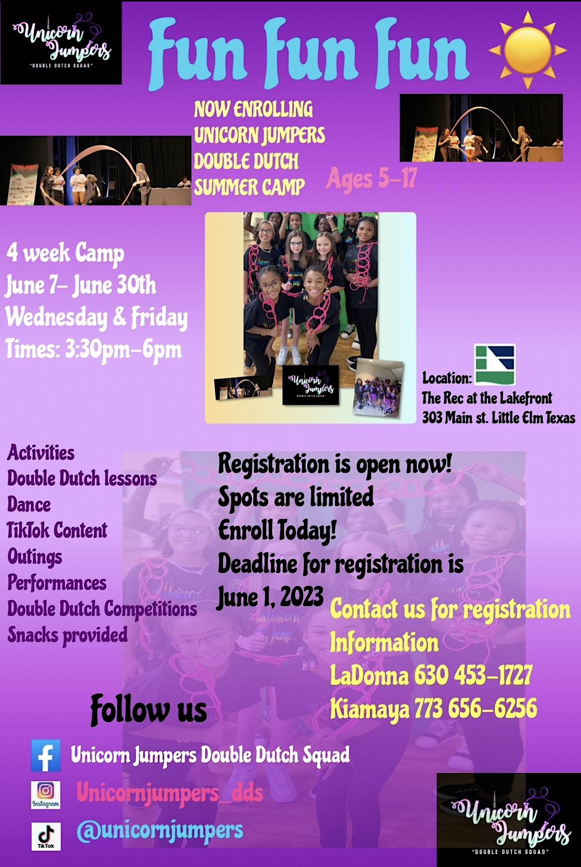 Youth Double Dutch Summer Camp Open Enrollment, 303 Main St, Little Elm