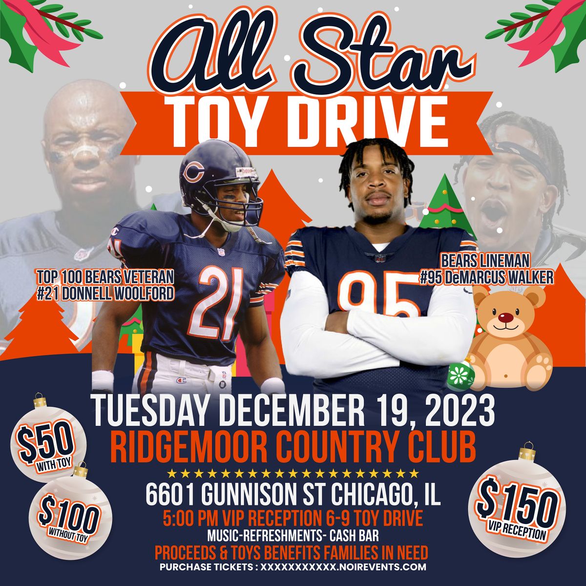 All Star Toy Drive, Ridgemoor Country Club, Harwood Heights, December