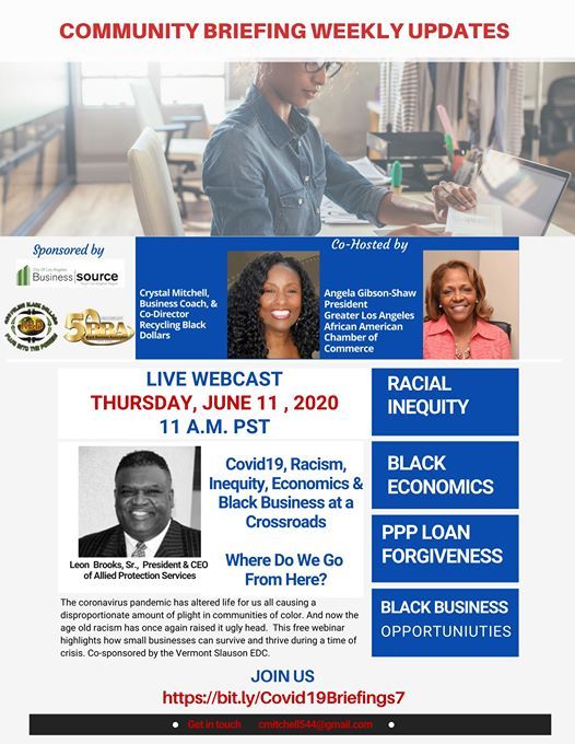 Covid19 Racism Inequity Economics Black Business At Recycling Black Dollars Culver City Online Event all events in city