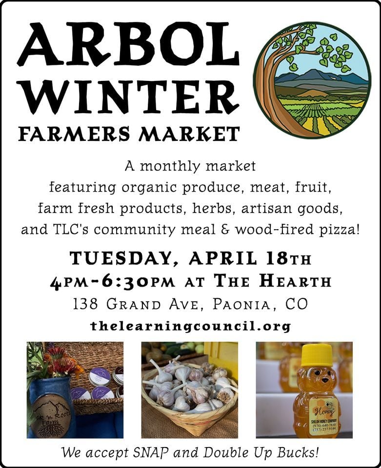 Arbol Winter Farmers Market, 138 Grand Ave, Paonia, CO 814285038, United States, 18 April 2023