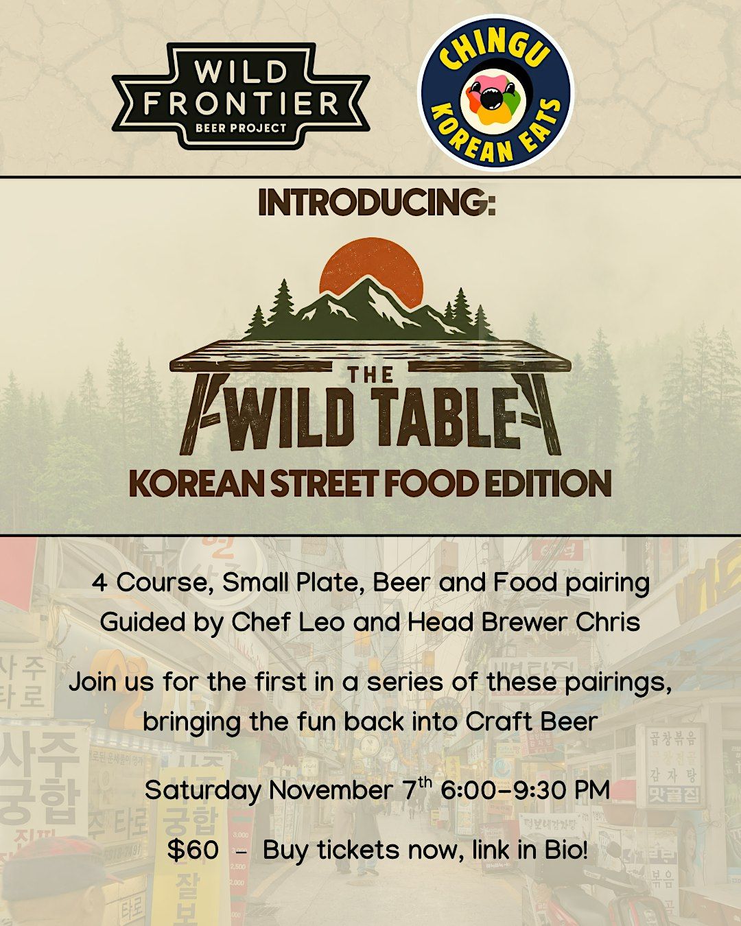 The Wild Table: Korean Street Food Edition, Wild Frontier Beer Project ...
