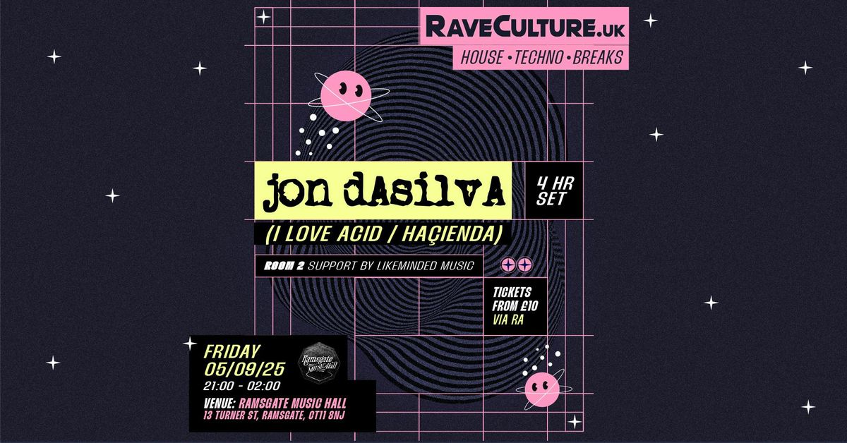 Hacienda Legend Jon Dasilva 4-Hour Set @ Ramsgate Music Hall, 5 September | Event in Ramsgate | AllEvents