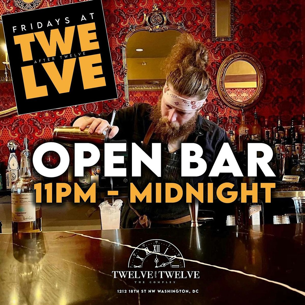 Fridays At Twelve | 5 Rooms to Party | Open Bar 11pm -  Midnight | Event in Washington DC | AllEvents