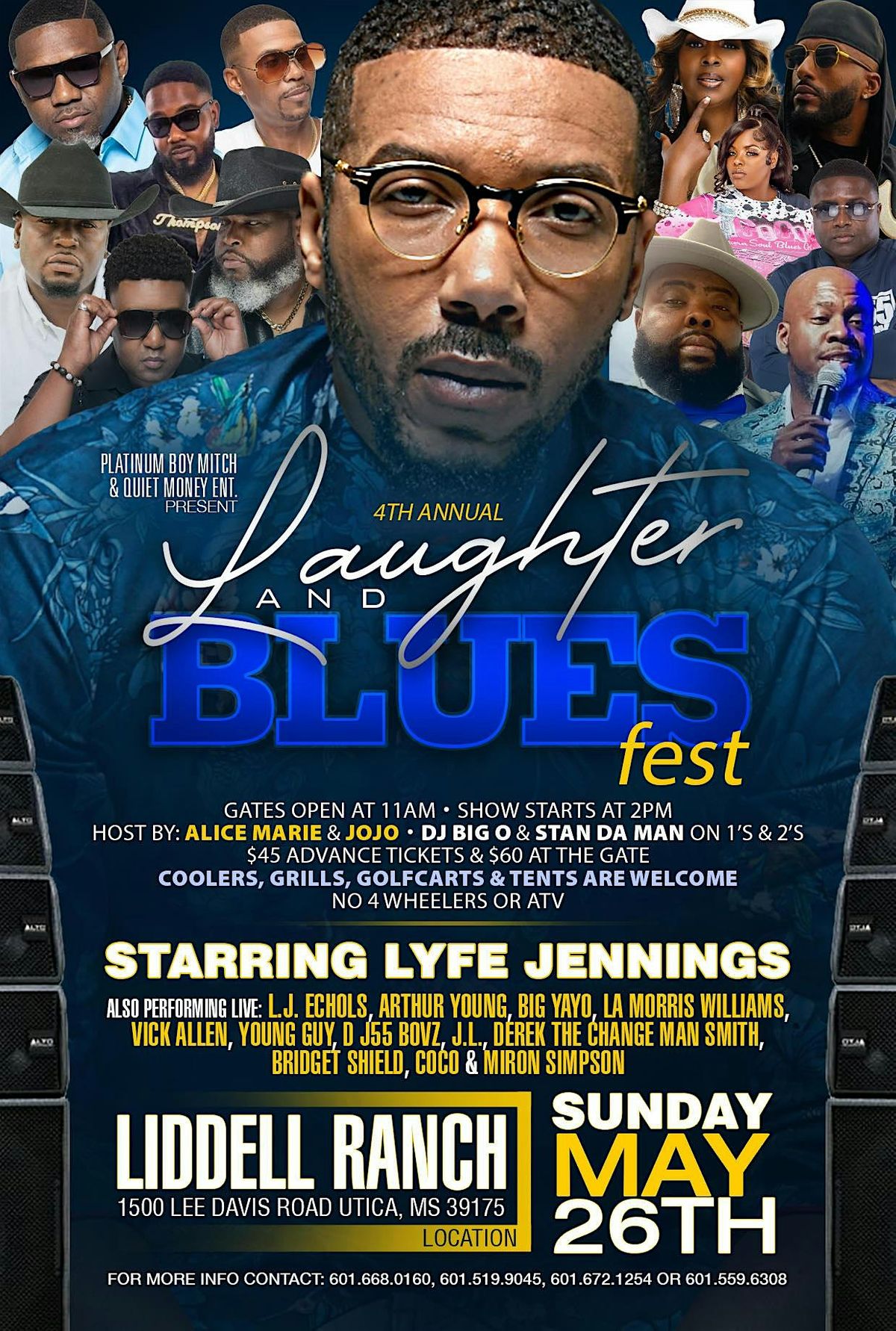 4Th Annual Laughter and Blues Festival, 1500 Lee Davis Rd, Utica, 26