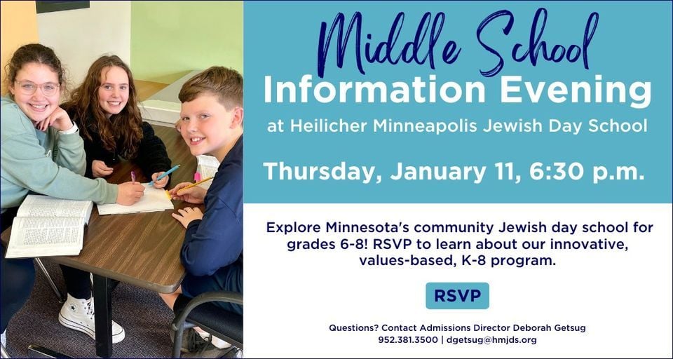 Middle School Information Evening, Heilicher Minneapolis Jewish Day ...