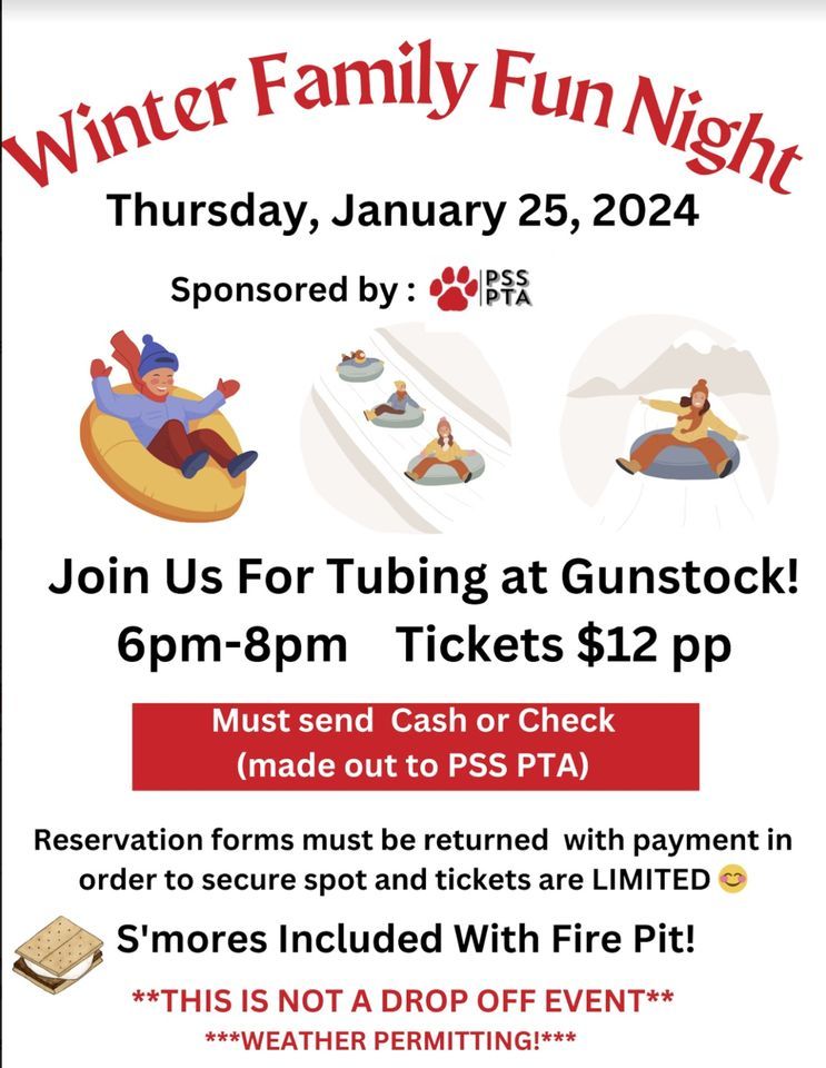 Pleasant street PTA Family Tubing Nighy , Gunstock Mountain Resort, Gilford, January 25 2024