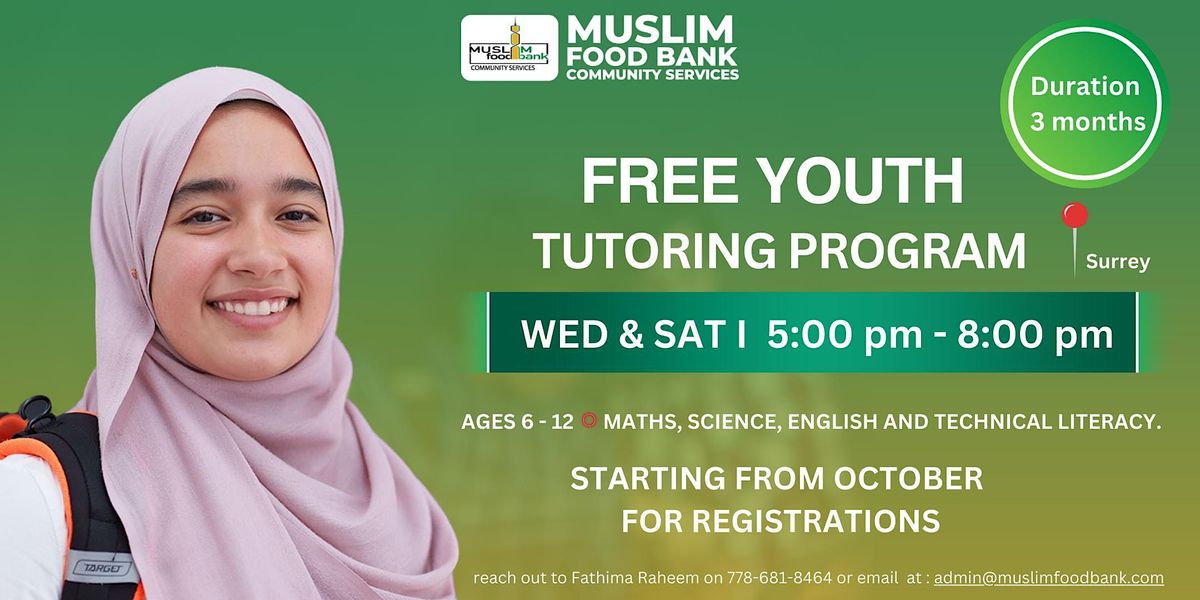 Free Youth Tutoring Program by Muslim Food Bank, Muslim Food Bank and