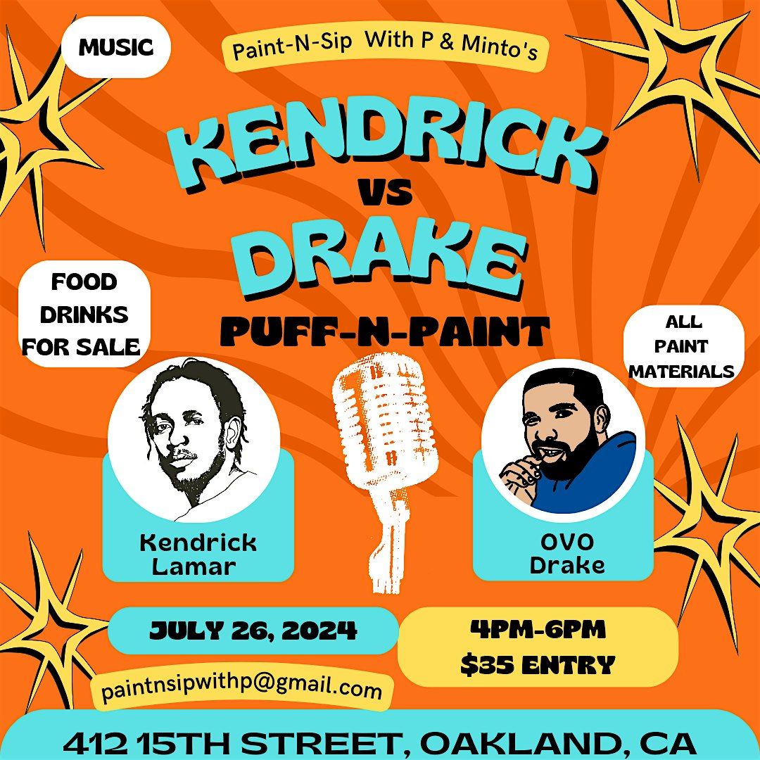 Kendrick VS Drake PuffNPaint, Minto's Jamaican Restaurant & Bar, Oakland, 27 July 2024