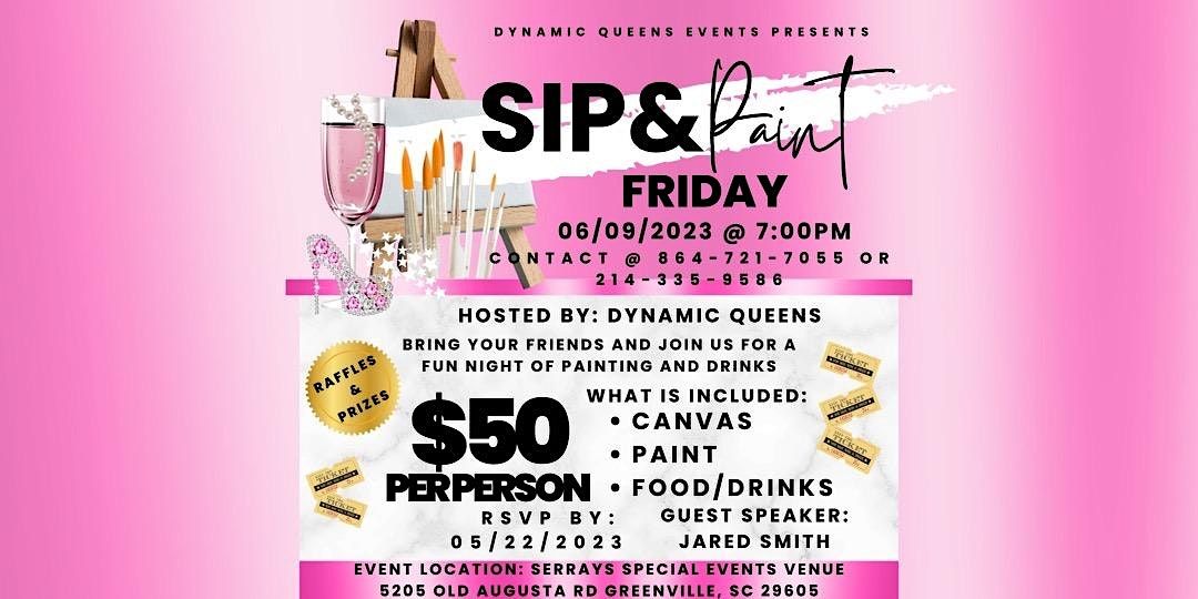 Sip & Paint, Serray's Special Events Venue, Greenville, June 9 2023