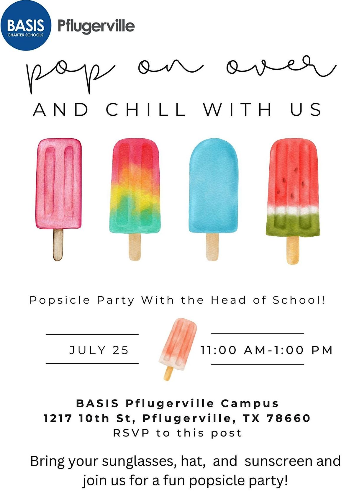 Popsicle Party with the HOS, BASIS Pflugerville, 25 July 2023