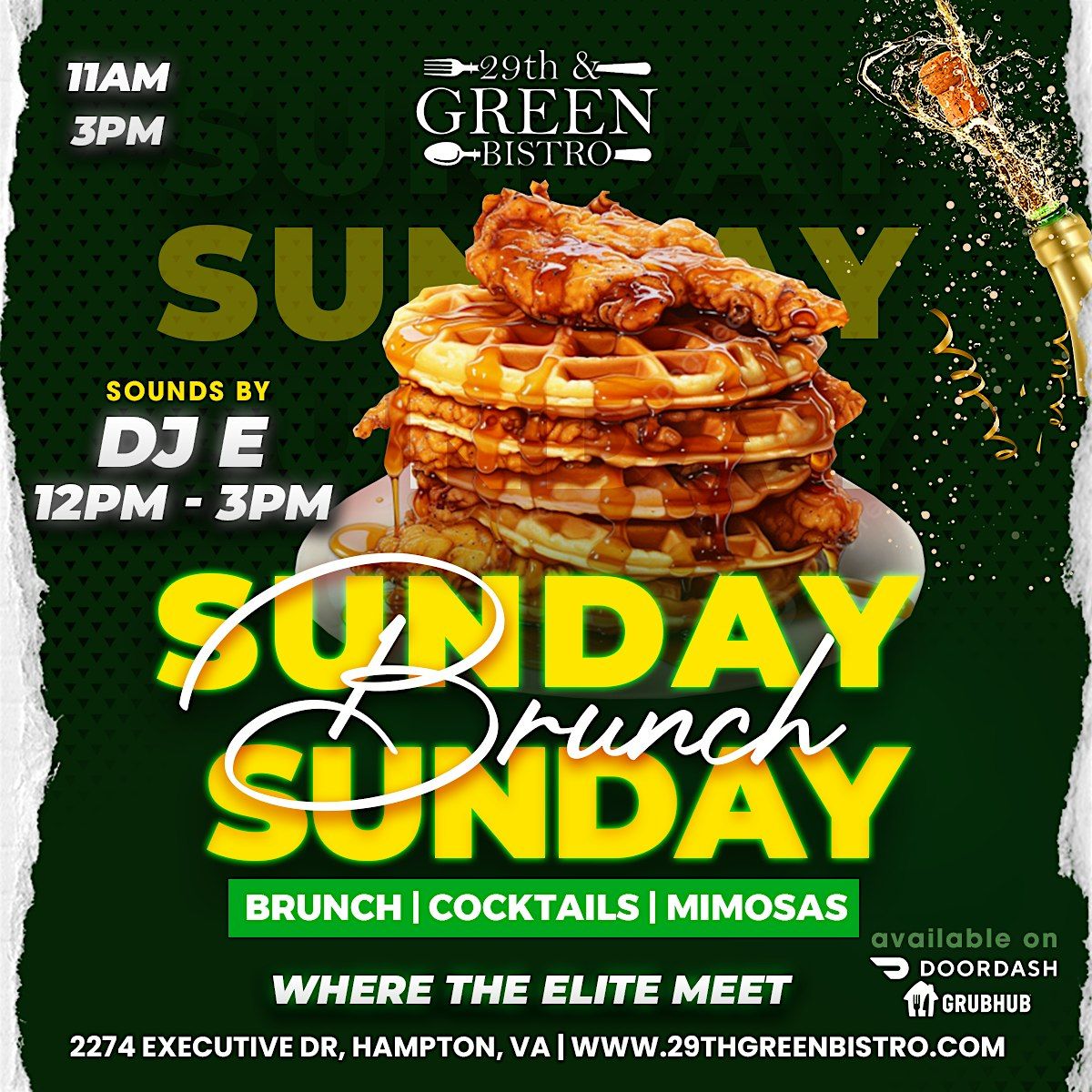 Sunday Brunch with DJ E, 29th and Green Bistro, Hampton, March 3 2024