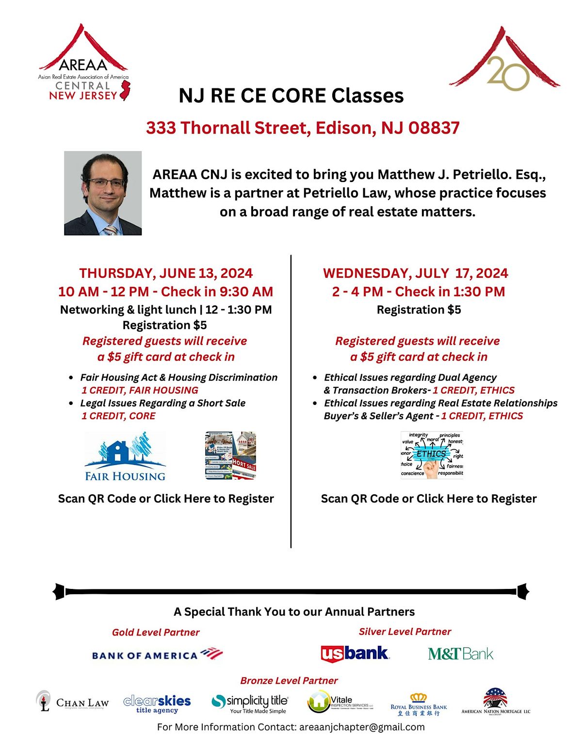 AREAA CNJ RE CE Class with Matt Petriello 6.13.24, 333 Thornall St ...