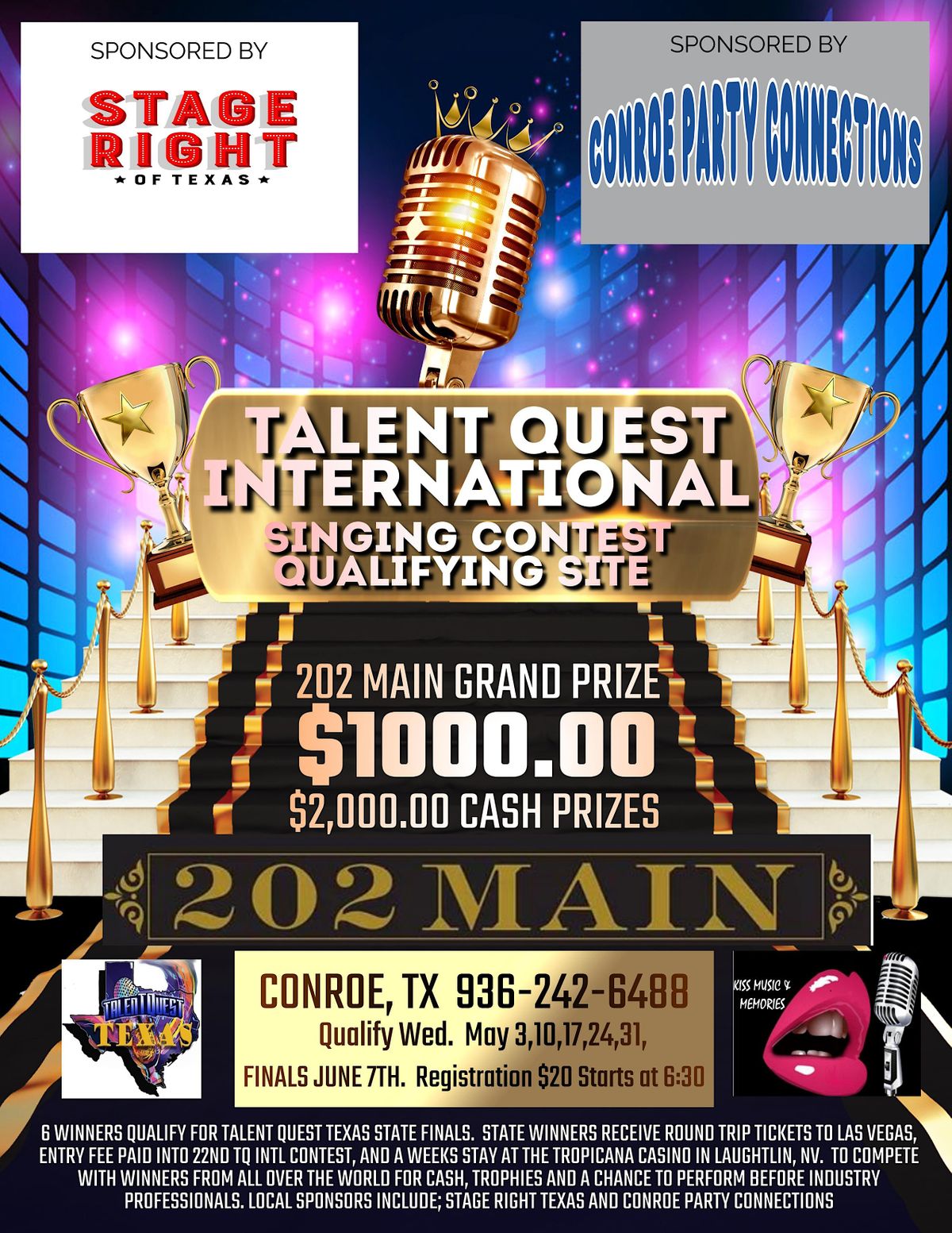 TALENT QUEST INTERNATIONAL SINGING CONTEST, 202 MAIN, Conroe, 7 June
