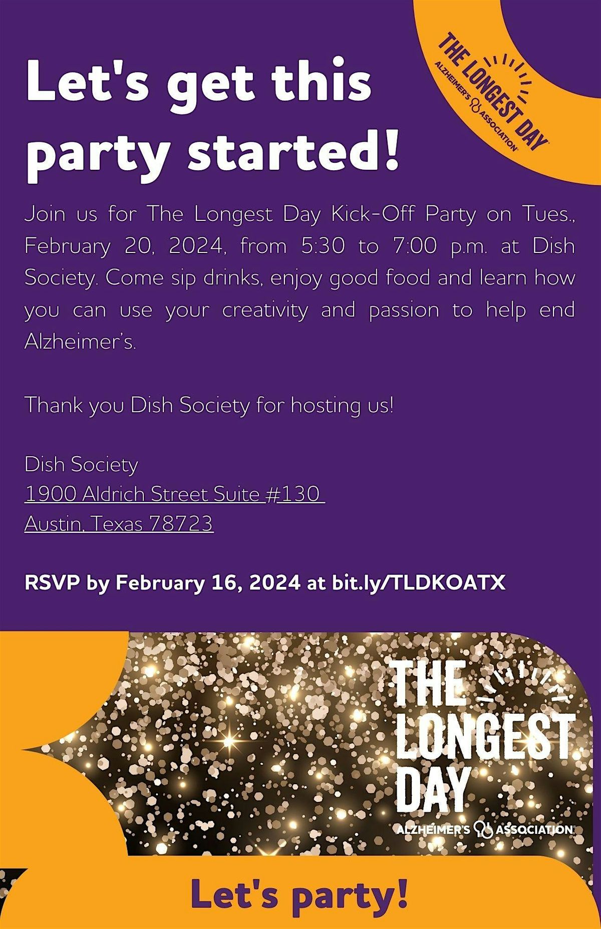 The Longest Day KickOff Party, Dish Society, Austin, February 20 2024