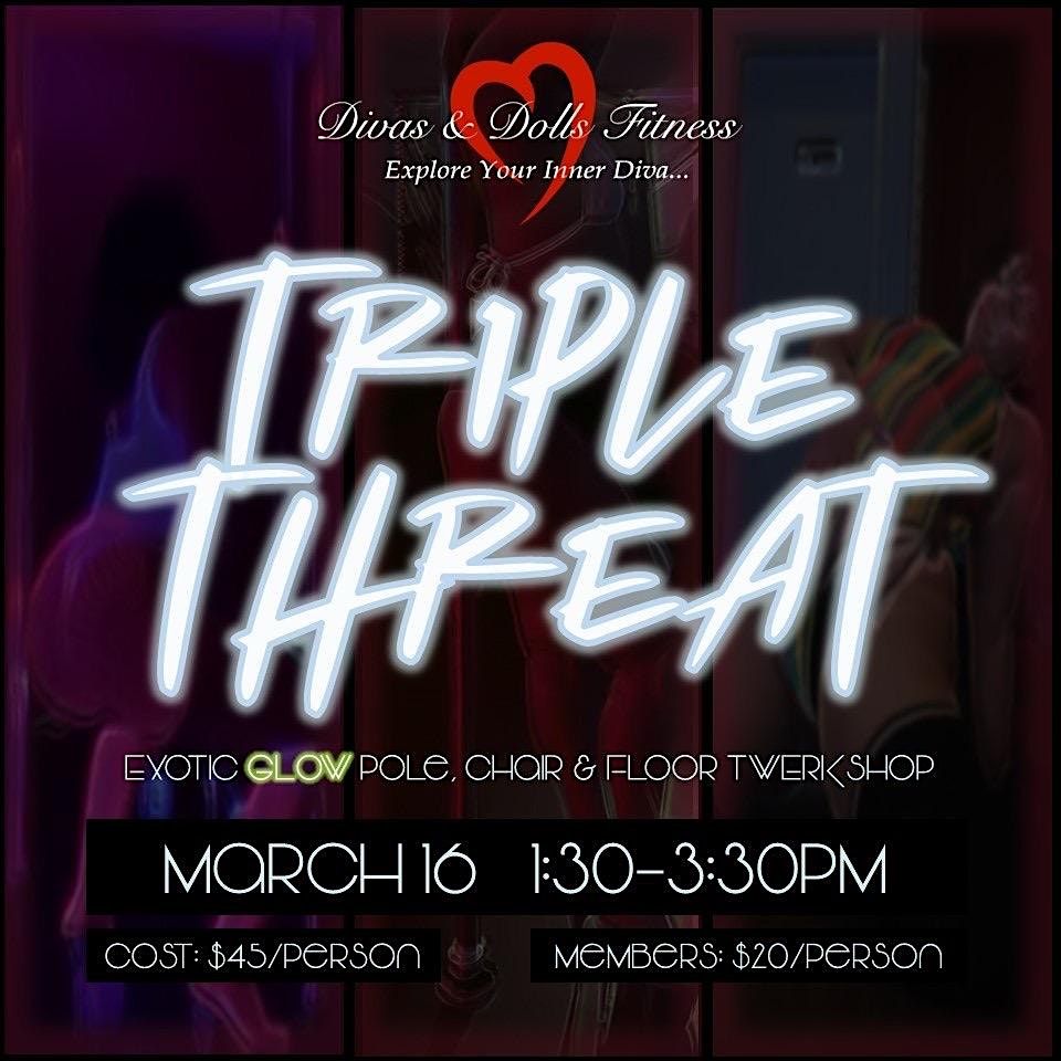 Glow Triple Threat Pole, Chair, & Floor Divas And Dolls