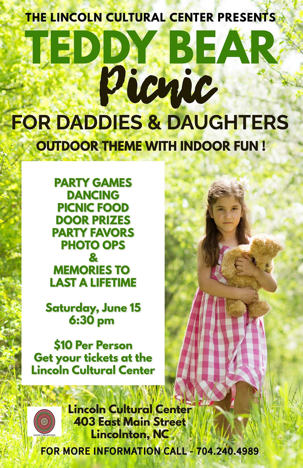 Teddy Bear Picnic for Daddies & Daughters, Lincoln Cultural Center
