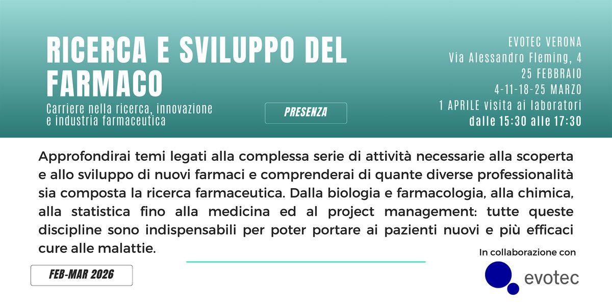 Master di Orientamento Ricerca e Sviluppo del Farmaco 2026