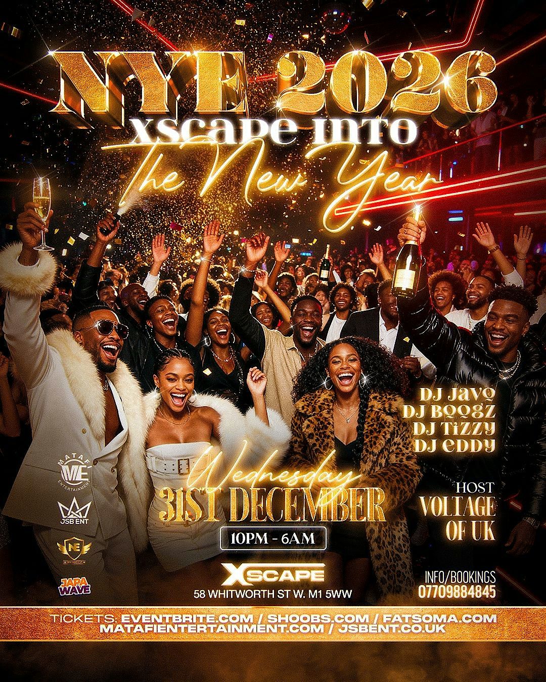 NYE 2026 – Xscape Into the New Year - Afrobeats/RnB / HipHop/Amapiano, 31 December | Event in Manchester