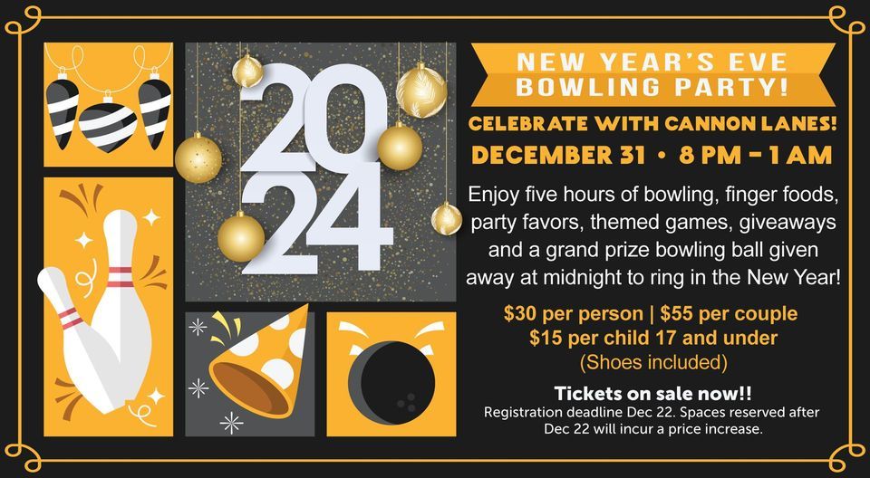 New Years Bowling Party , Cannon Lanes, Bayonne, January 1 2024