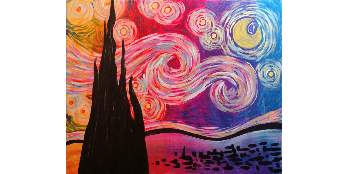 Psychedelic Starry Night - Paint and Sip in Boston | Classpop!™, 11 January | Event in Lexington | AllEvents