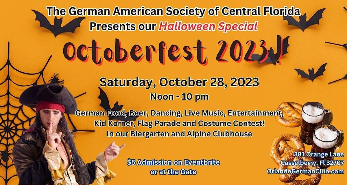 Halloween Oktoberfest! October 28, 2023, German American Society of