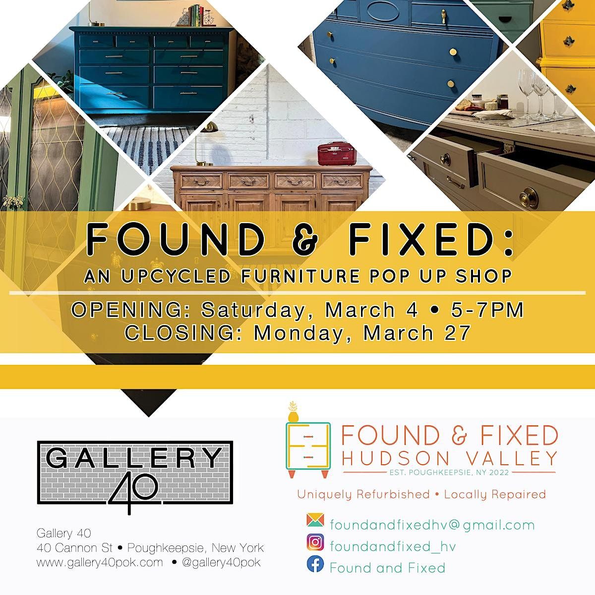Found & Fixed Gallery 40 An Upcycled Furniture Pop Up Shop, Gallery 40, Poughkeepsie, 4