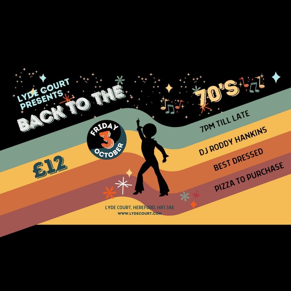 Back to the 70s with DJ Roddy Hankins, 3 October | Event in Hereford | AllEvents