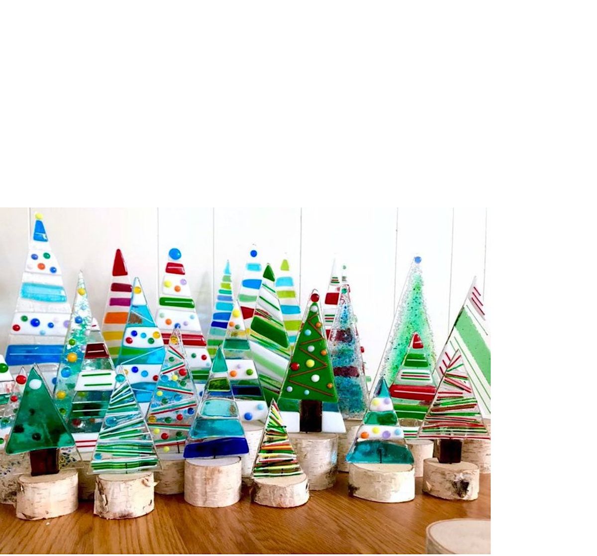 Fused Glass Christmas Trees Class, PotLuck, The Pottery Painting Place