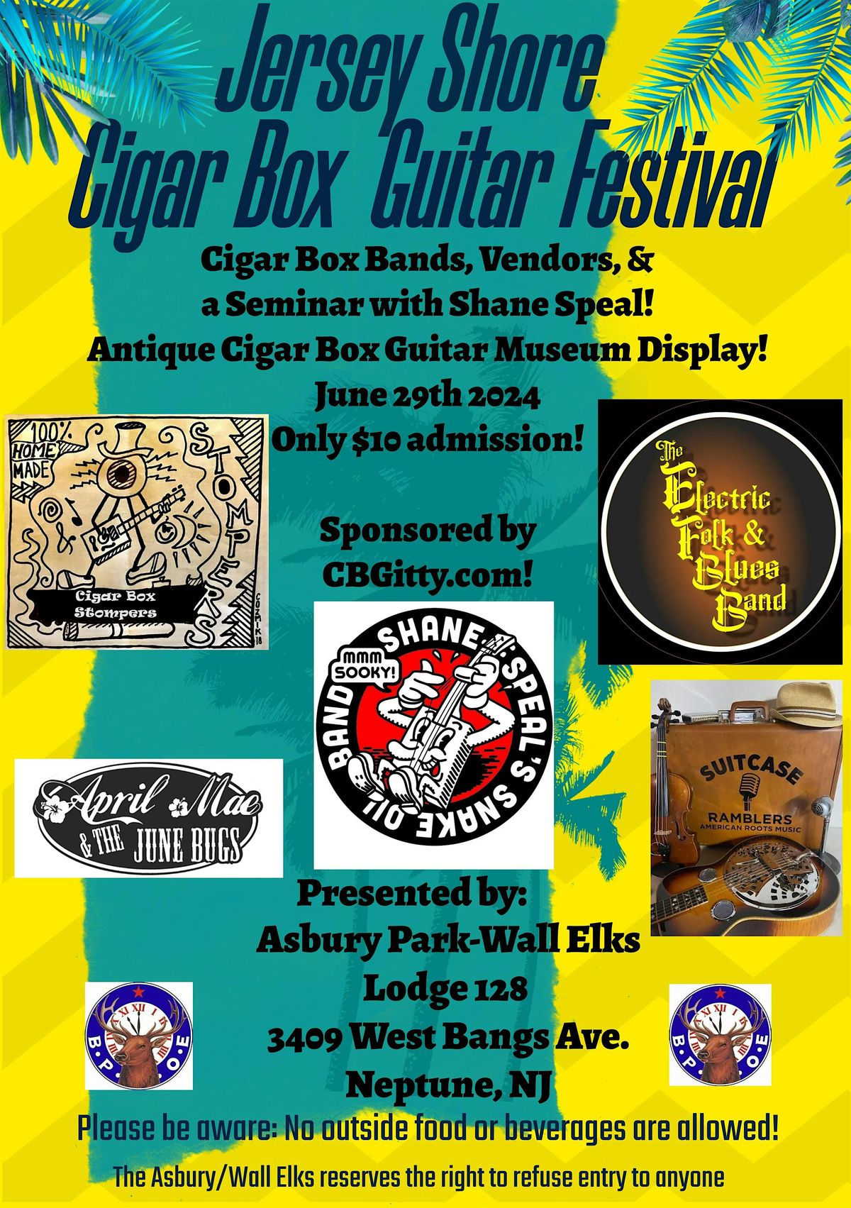 Jersey Shore Cigar Box Guitar Festival, Asbury ParkWall Elks Lodge