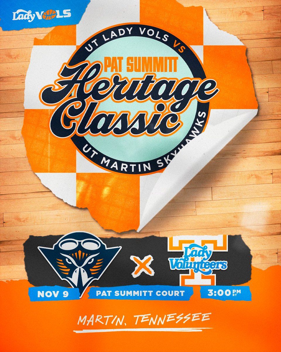 UT Pat Summmitt Heritage Classic: Martin Skyhawks Women's Basketball vs. Tennessee Lady Vols, 8 November | AllEvents