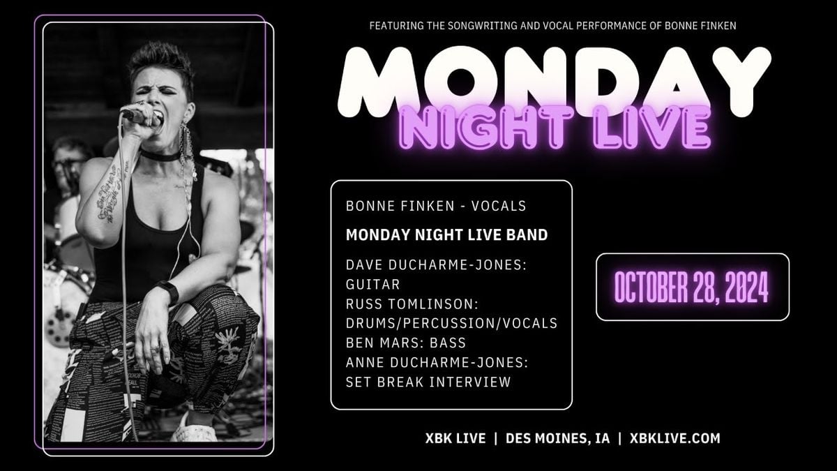 Bonne Finken at xBk Live, 5 September | Event in Des Moines | AllEvents