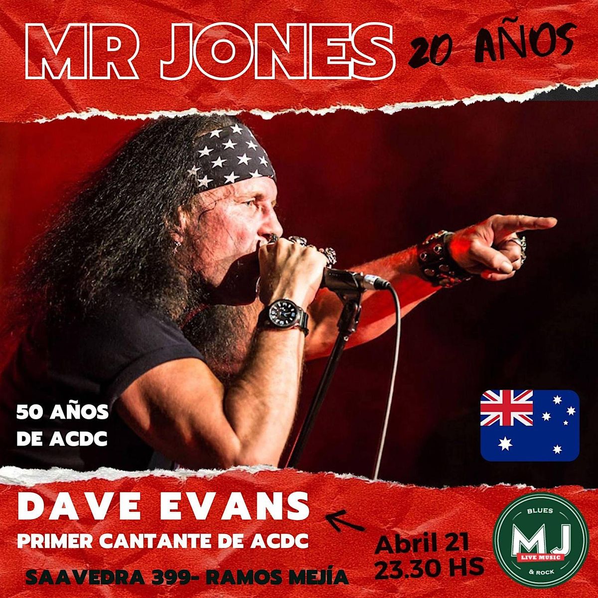 DAVE EVANS (desde Australia) - Primer Cantante de AC/DC, Mr Jones Blues ...
