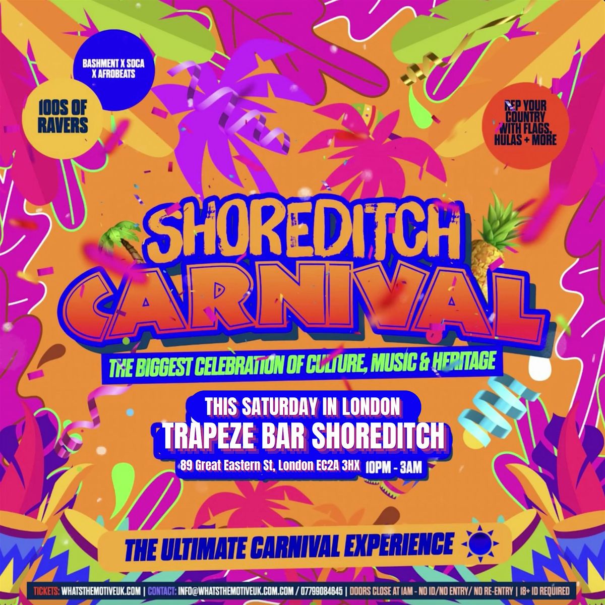 SHOREDITCH CARNIVAL - London's Biggest Carnival Party (FREE BEFORE 12AM), 13 December | Event in London | AllEvents